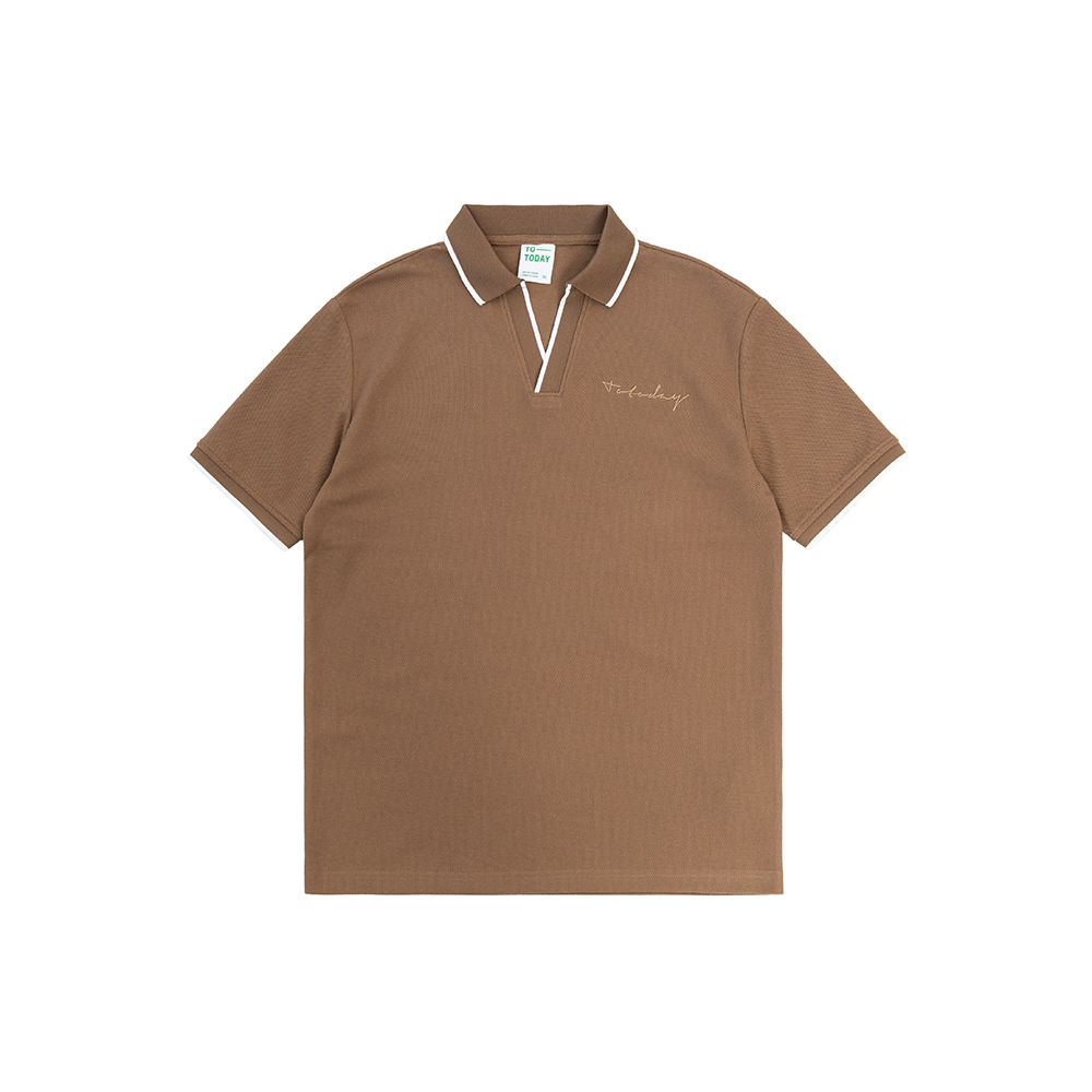 ÁO POLO NAM - TOTODAY - SMALL COLOR COLLAR EDGE