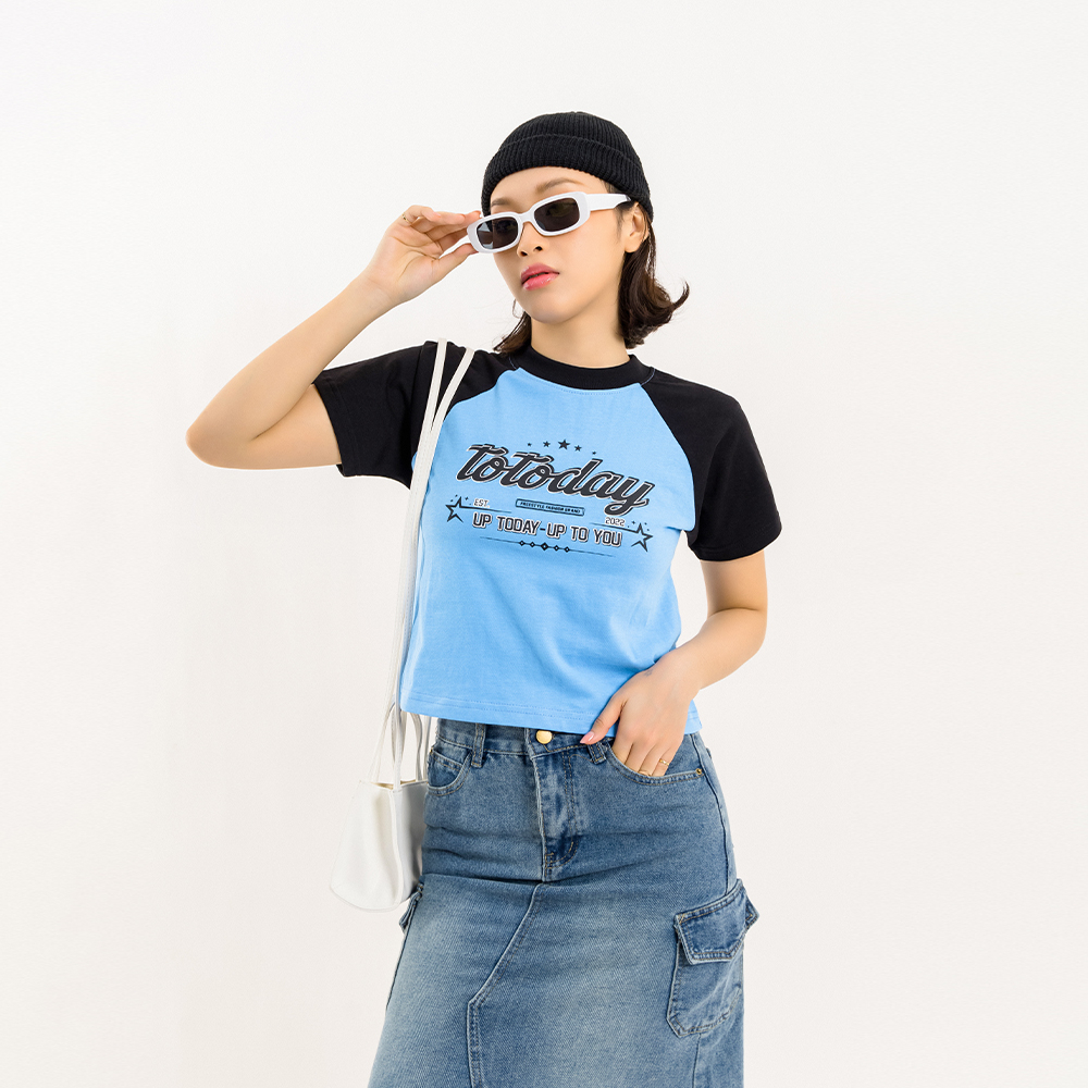 ÁO THUN NỮ - TOTODAY - RETRO RAGLAN TEE