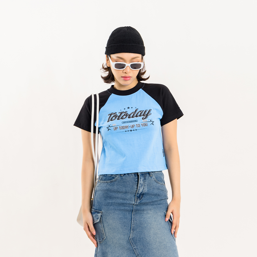 ÁO THUN NỮ - TOTODAY - RETRO RAGLAN TEE