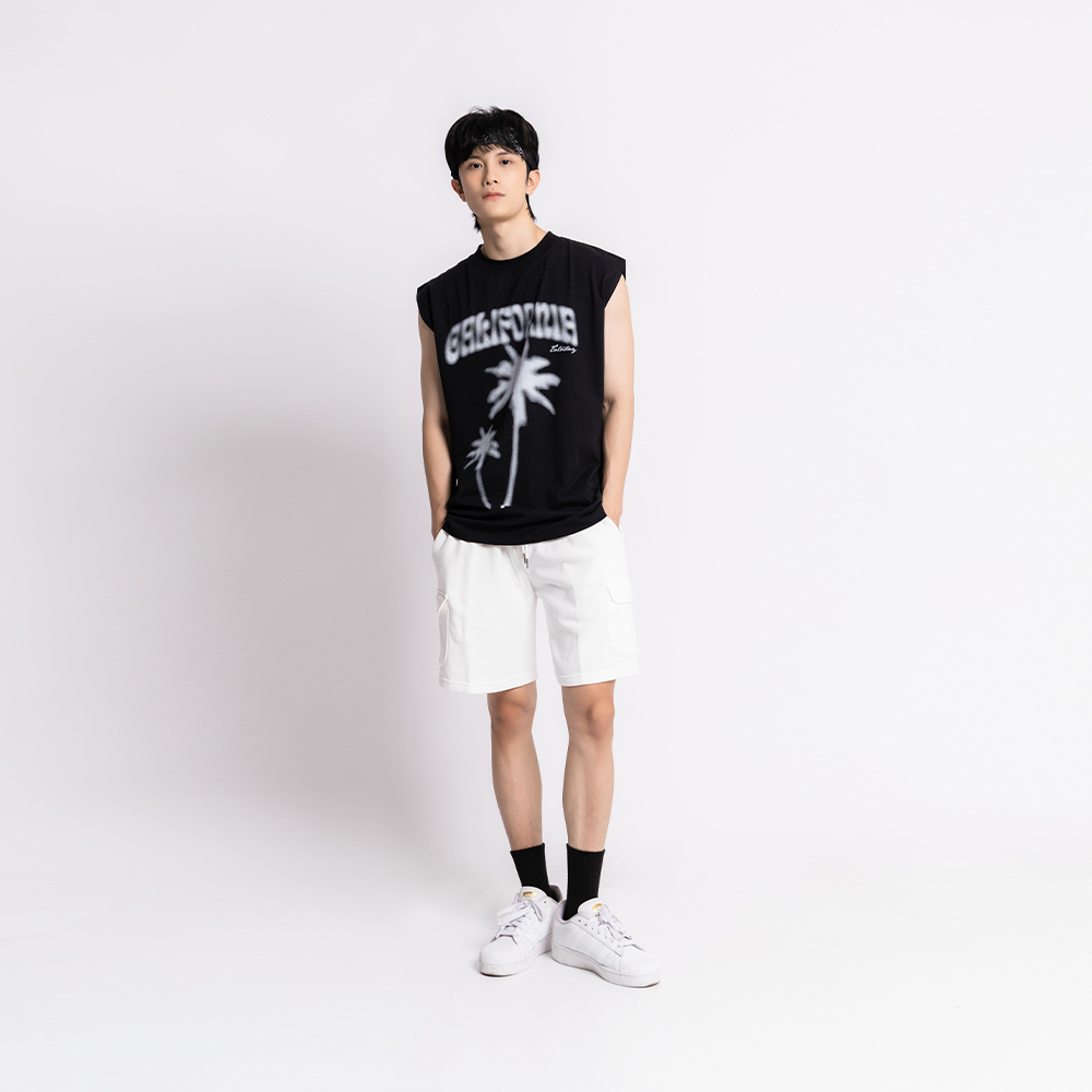 ÁO TANKTOP UNISEX - CALIFORNIA - COCONUT TREE BLUR TANKTOP