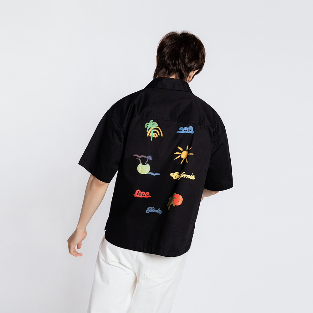 ÁO SƠ MI UNISEX - TOTODAY - CALIFORNIA VIBES GRAFFITI BOXY SHIRT