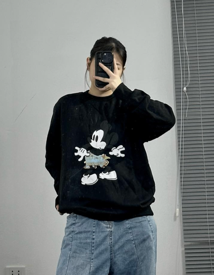 nỉ Mickey ĐEN size L