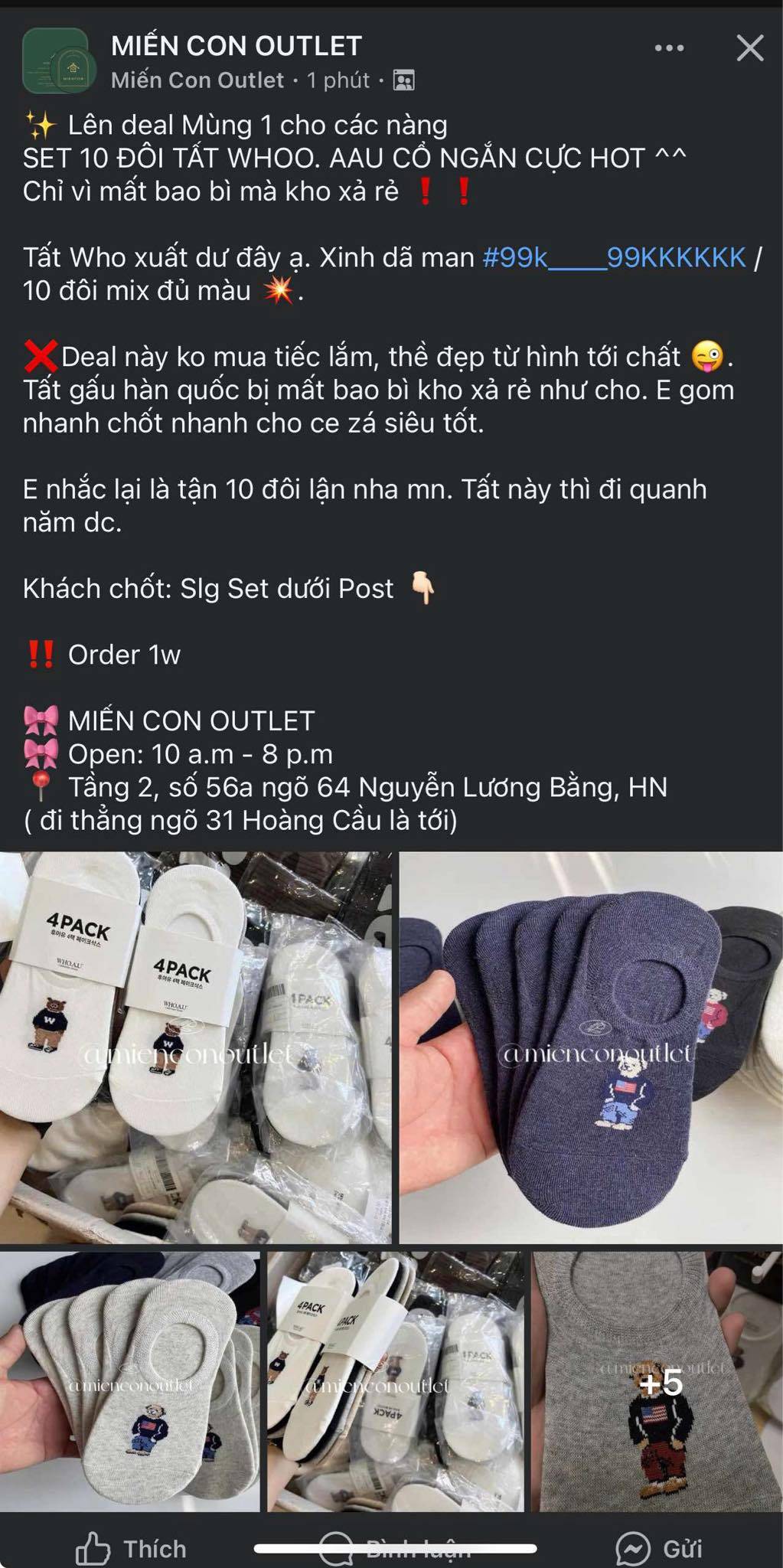 set tất Whoau