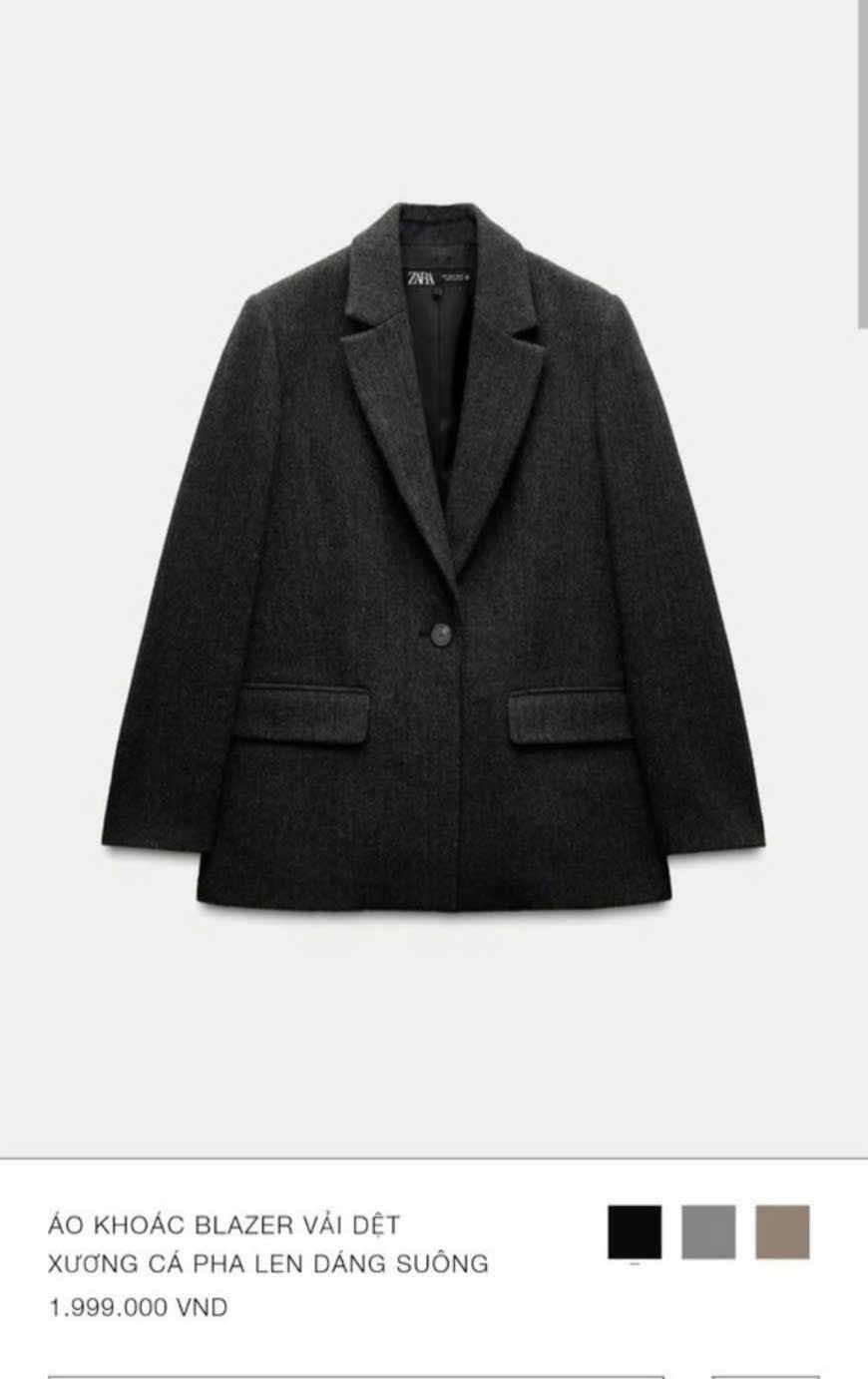 blazer dạ zara