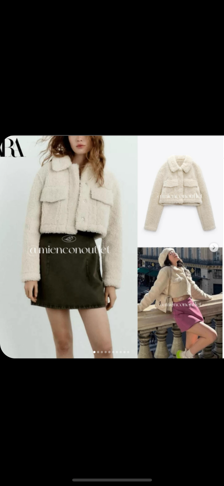 Khoác lông lửng zara