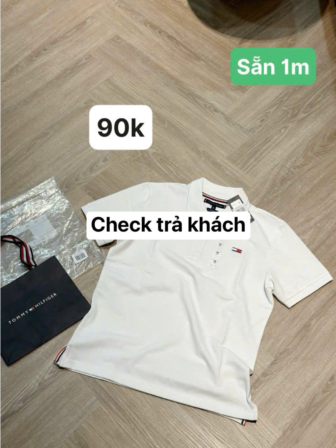 Polo tommy trắng size M live