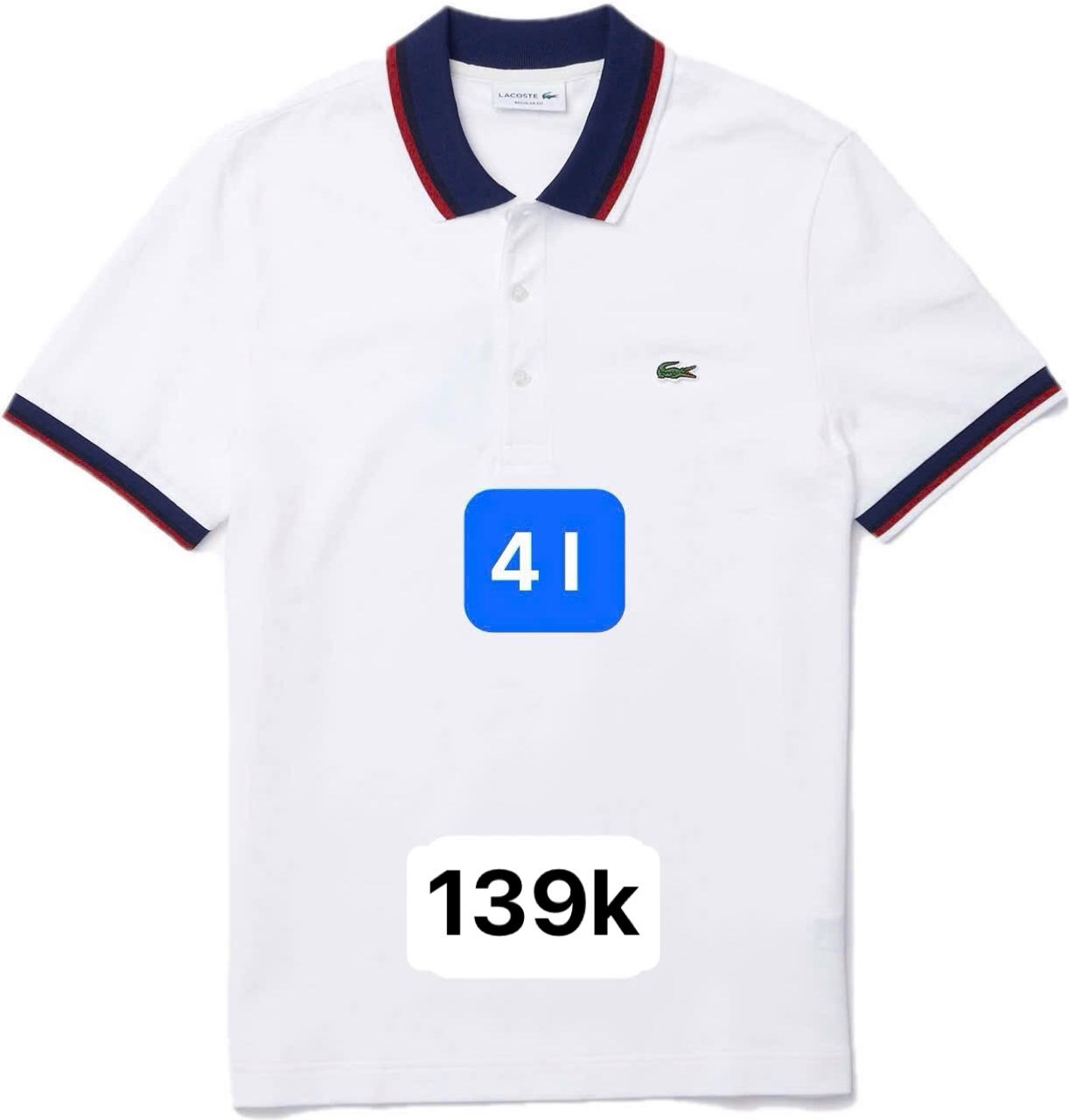polo cổ viền Lacoste size L live