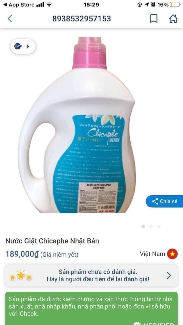 NƯỚC GIẶT CHICAPHE ULTRA 3 MÀU