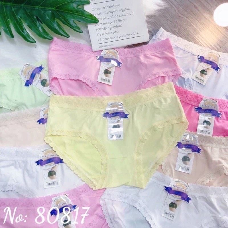 Set 5 Quần Lót Cotton Thái viền ren Thanh Lý