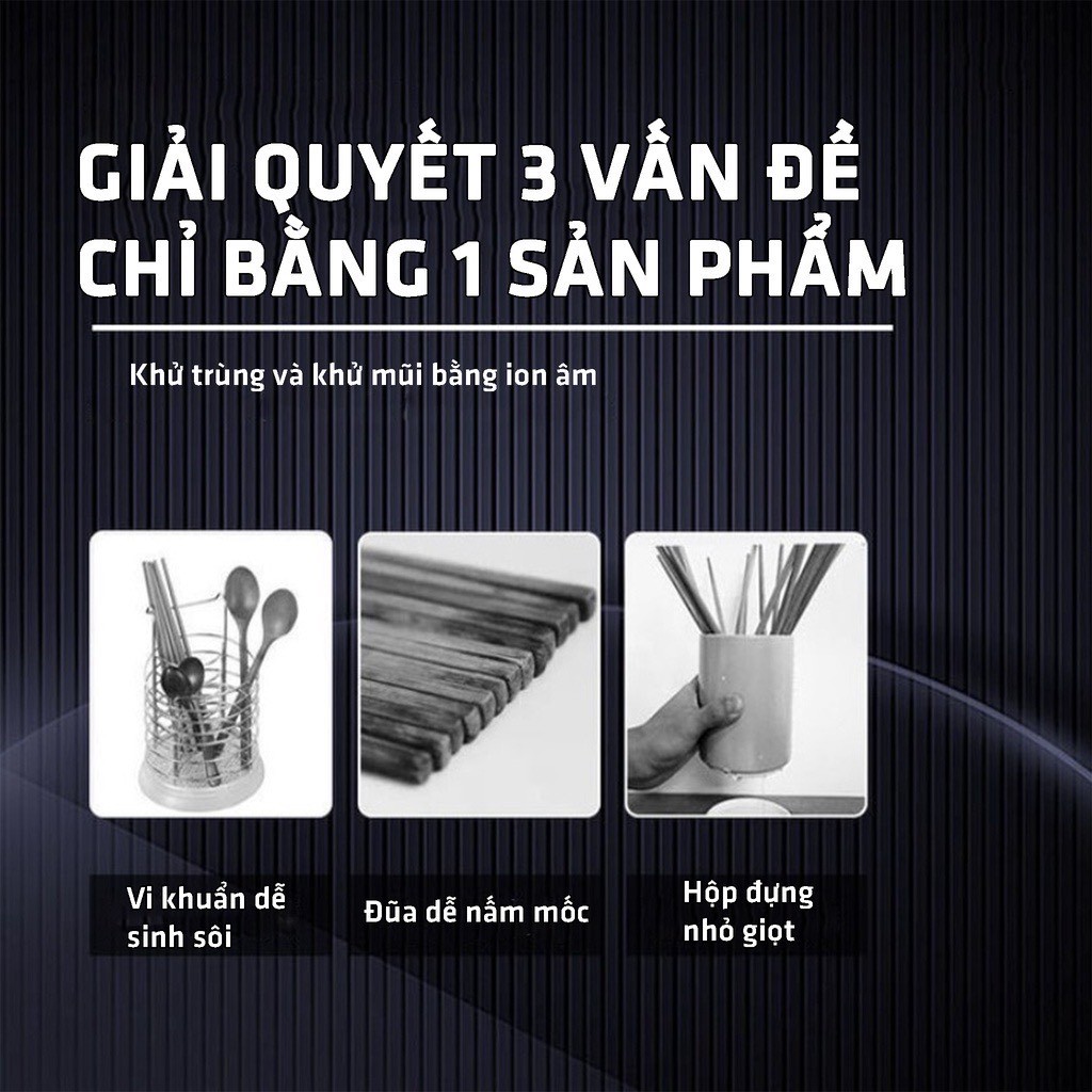 Hộp đựng Sấy đũa thìa treo tường cắm điện