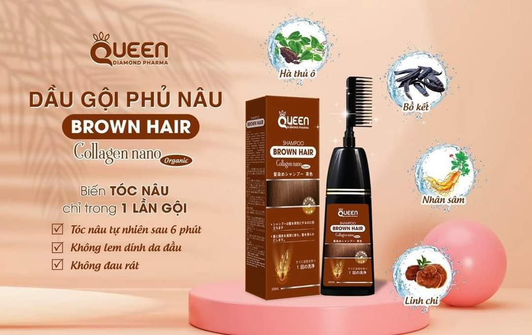 Dầu Gội QUEEN Phủ Bạc Collagen Nano