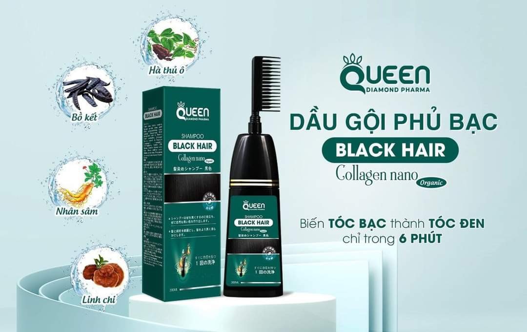 Dầu Gội QUEEN Phủ Bạc Collagen Nano