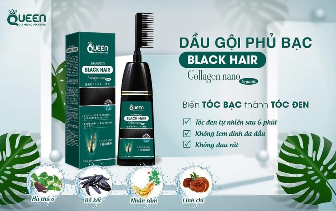 Dầu Gội QUEEN Phủ Bạc Collagen Nano