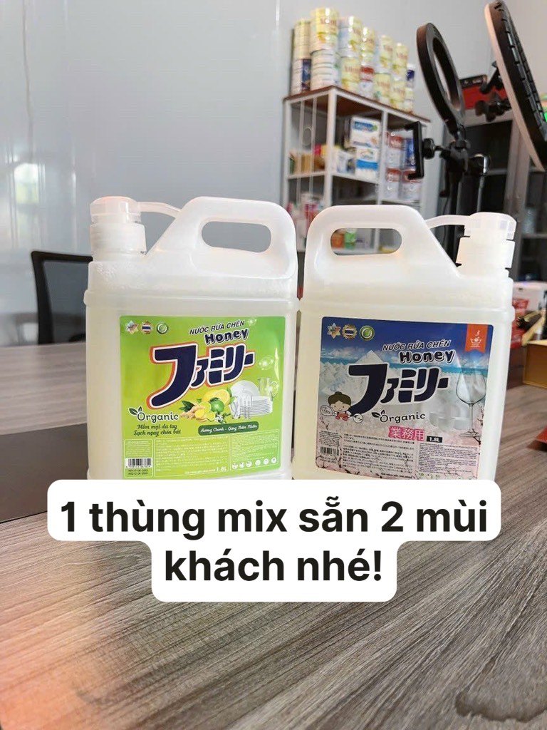 Thùng 2 can nước rửa chén Honey Organic