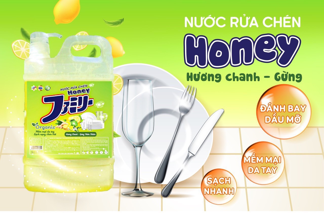 Thùng 2 can nước rửa chén Honey Organic