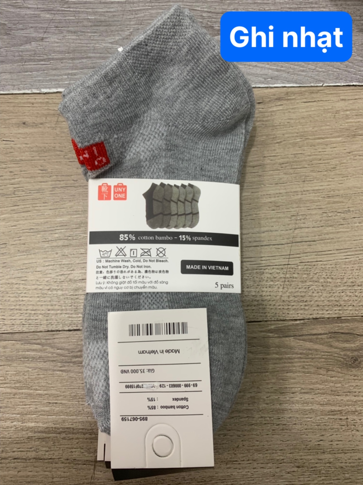 Tất Uniqlo Ngắn Cổ - Set 5 đôi