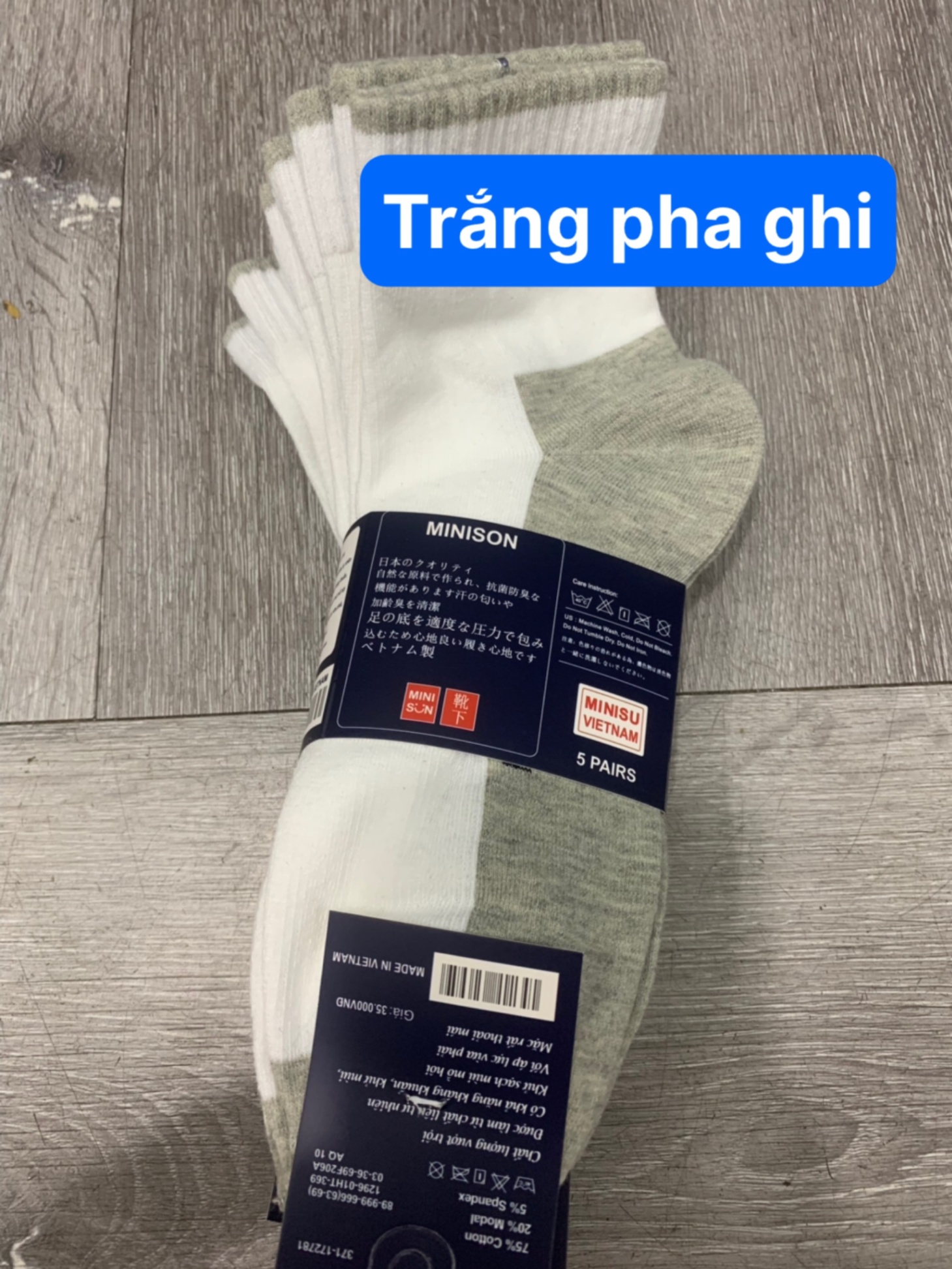 Tất Miniso Cao Cổ Set 5 đôi