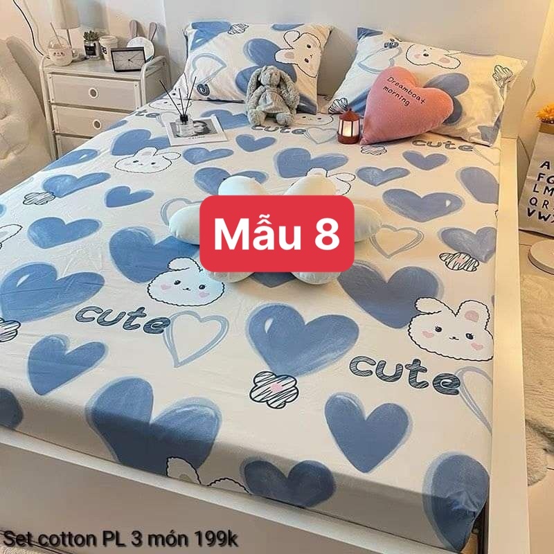 SET GA GỐI 3 MÓN ( Vỏ ga và 2 vỏ gối )