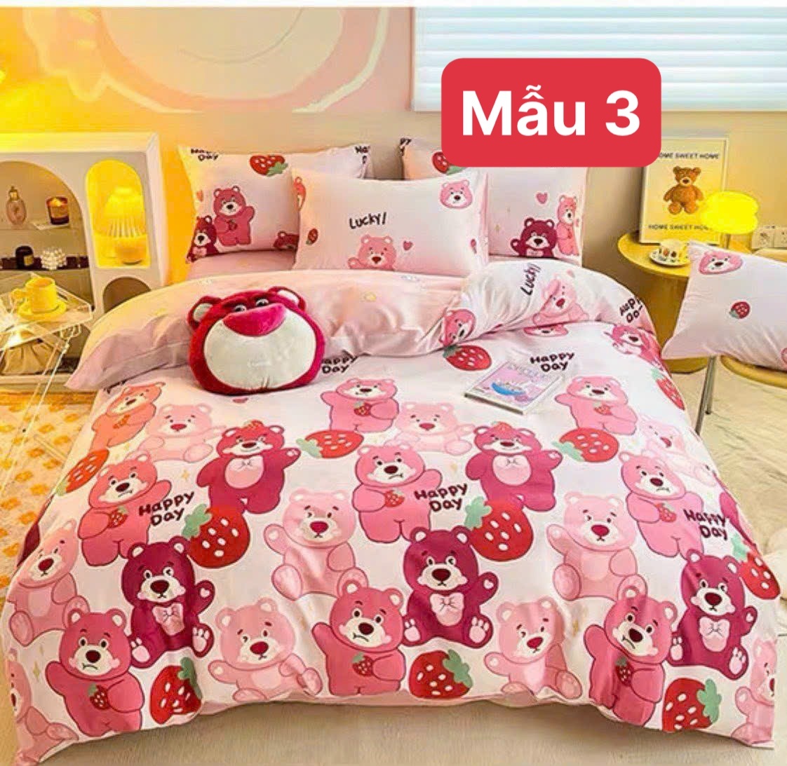 SET GA GỐI 3 MÓN ( Vỏ ga và 2 vỏ gối )