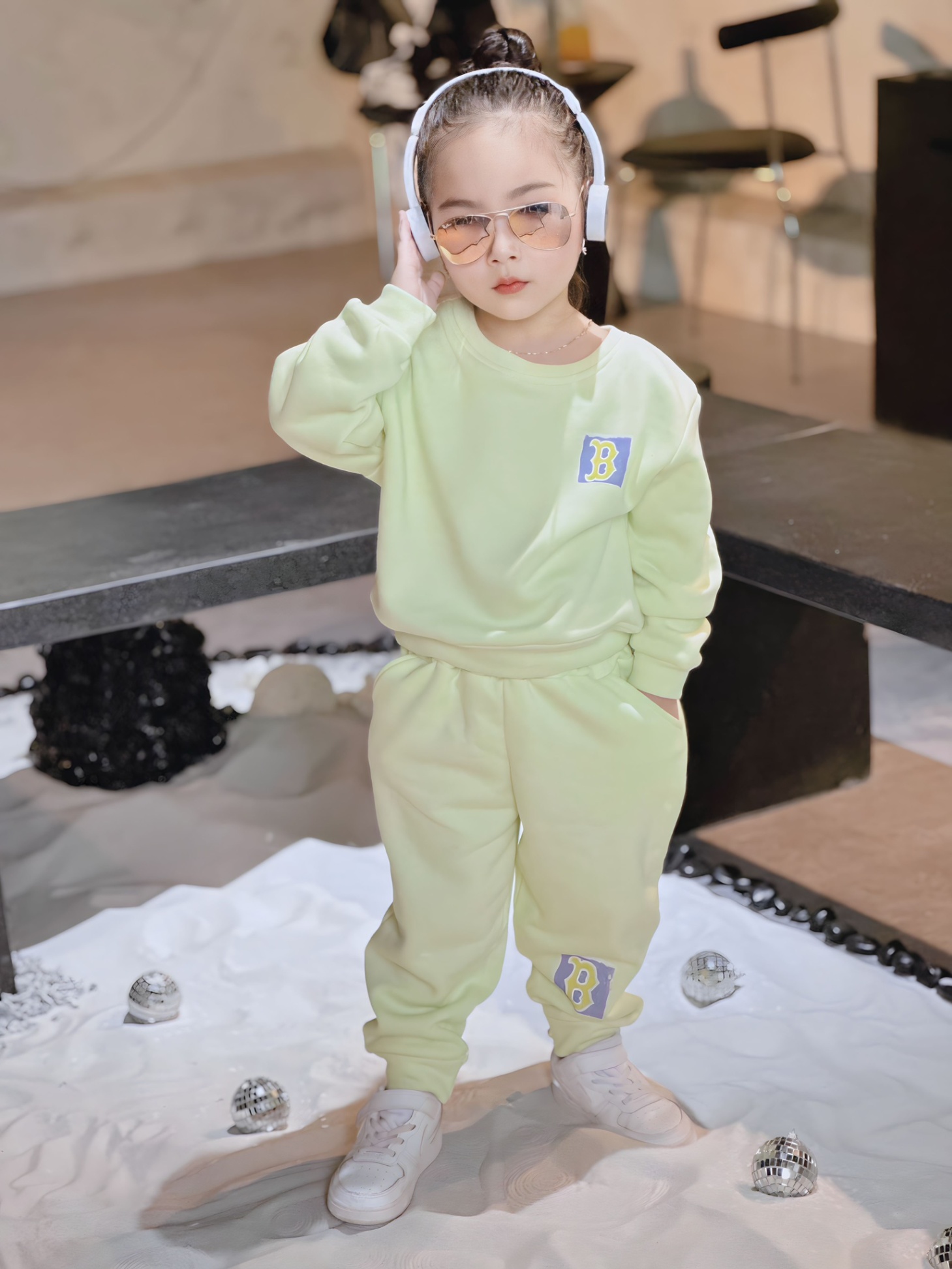 BỘ NỈ MLBB KIDD Xanh Cốm