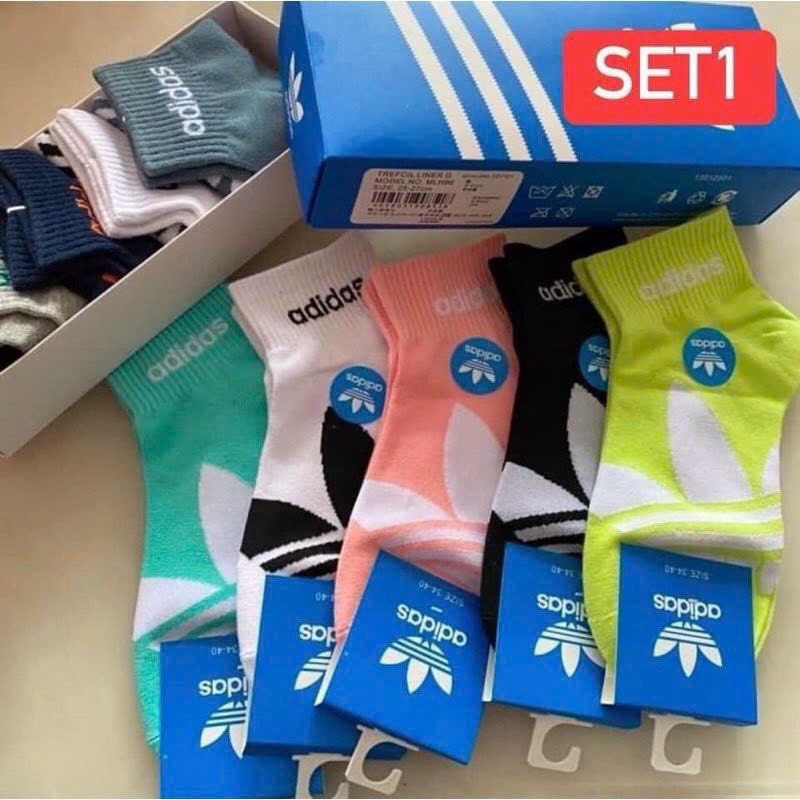 Hộp 5 đôi tất Adidas Họa Tiết To