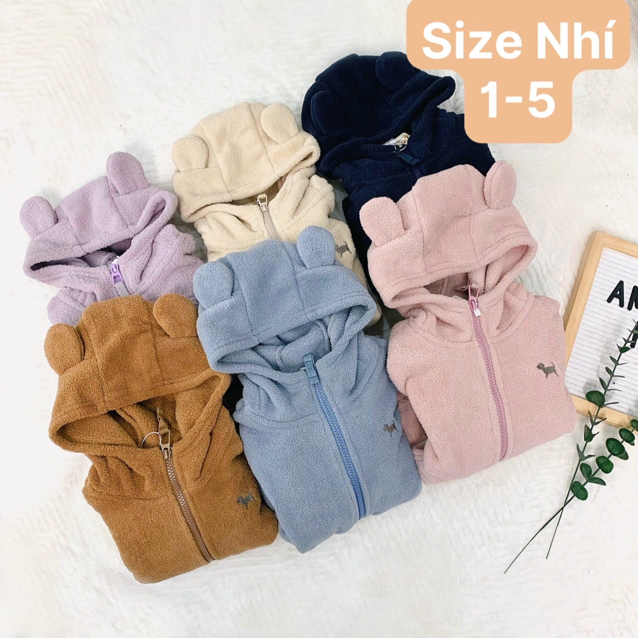 Áo lông cừu có mũ Amor cho bé ( size Nhí 1-5 )