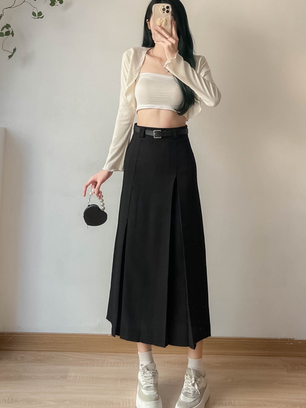 Chân Váy Nhung Xếp Ly Dáng Dài Midi Phong Cách Hàn Quốc 2020 cho các cô  nàng vintage Tại Hà Nội | RaoXYZ