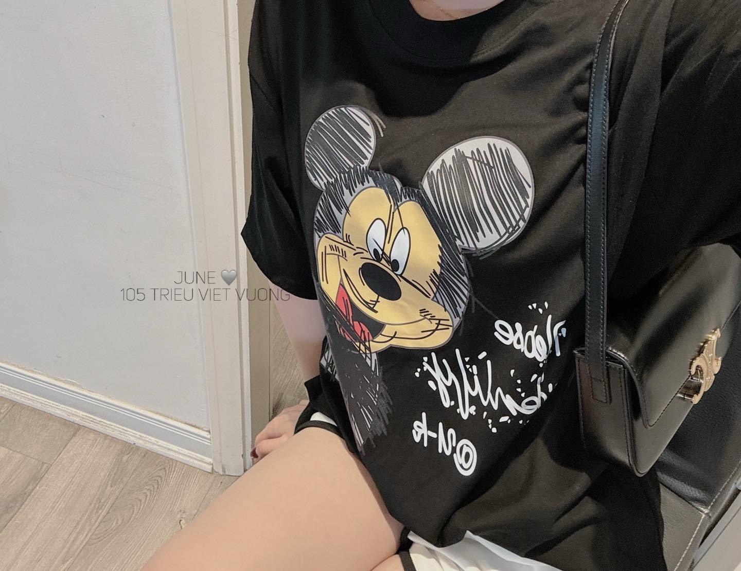 Sét Bộ Đùi Mickey Đen Quần Trắng