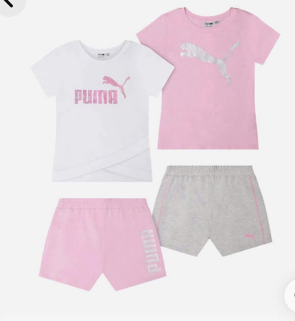 SÉT 2BỘ THỂ THAO PUMA BÉ GÁI TONE HỒNG TRẮNG