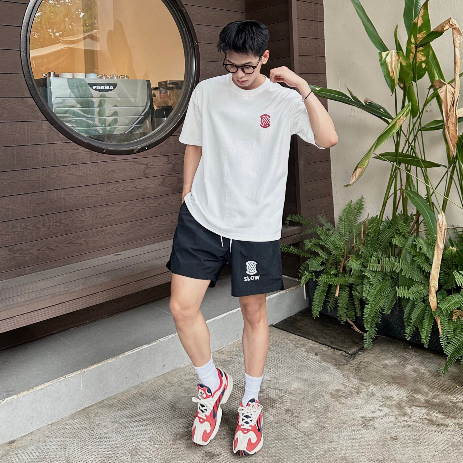 Áo thun Unisex Local brand SLOW - Type red - Cotton 100% 280GSM