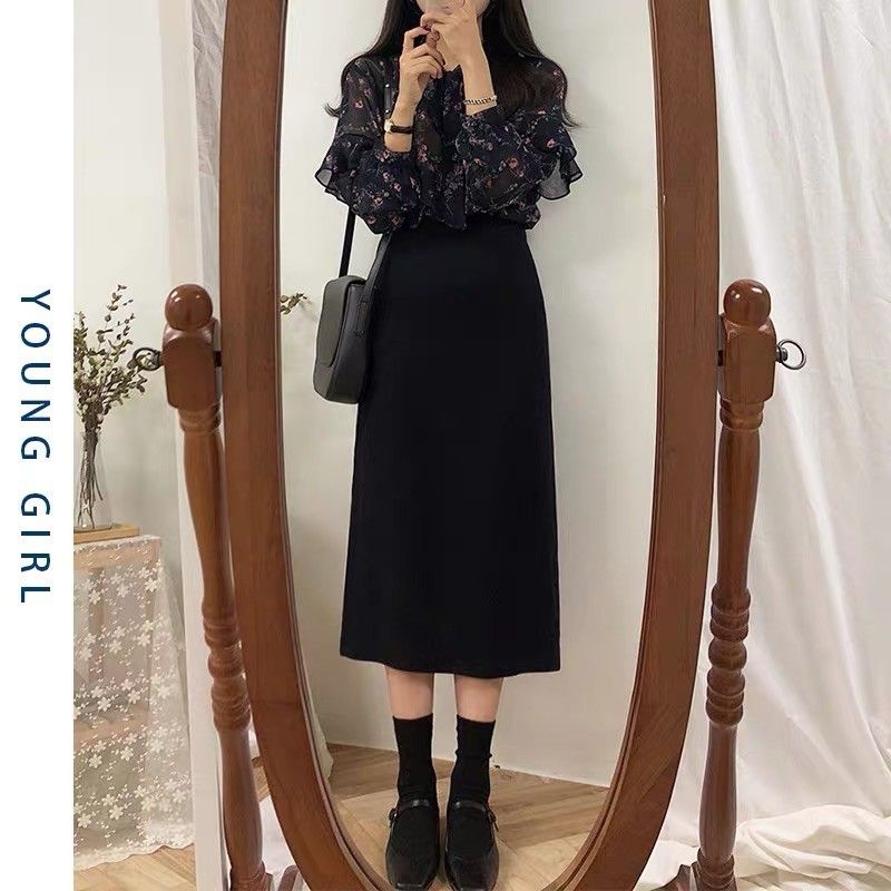 Chân Váy Dài Ulzzang Lưng Cao 1 cúc 1018