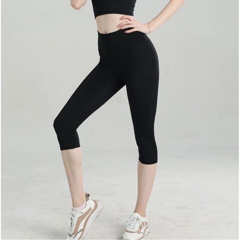 Quần legging ngố nữ lưng cao gen bụng có Bigsize 80kg