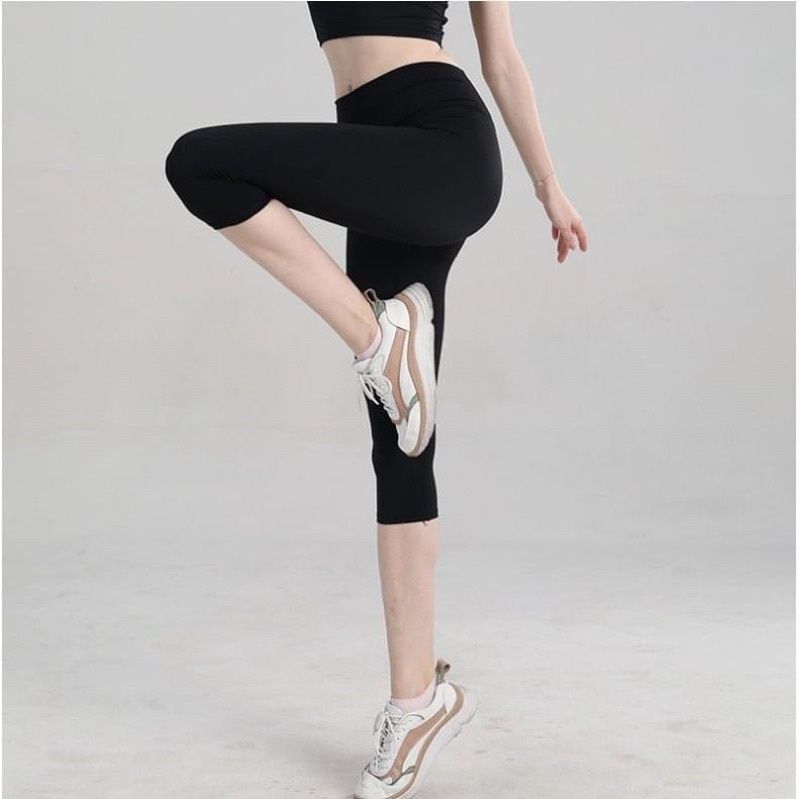 Quần legging ngố nữ lưng cao gen bụng có Bigsize 80kg