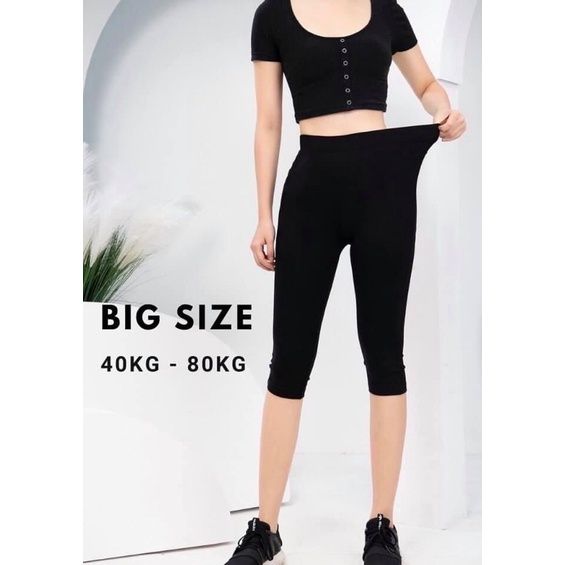 Quần legging ngố nữ lưng cao gen bụng có Bigsize 80kg