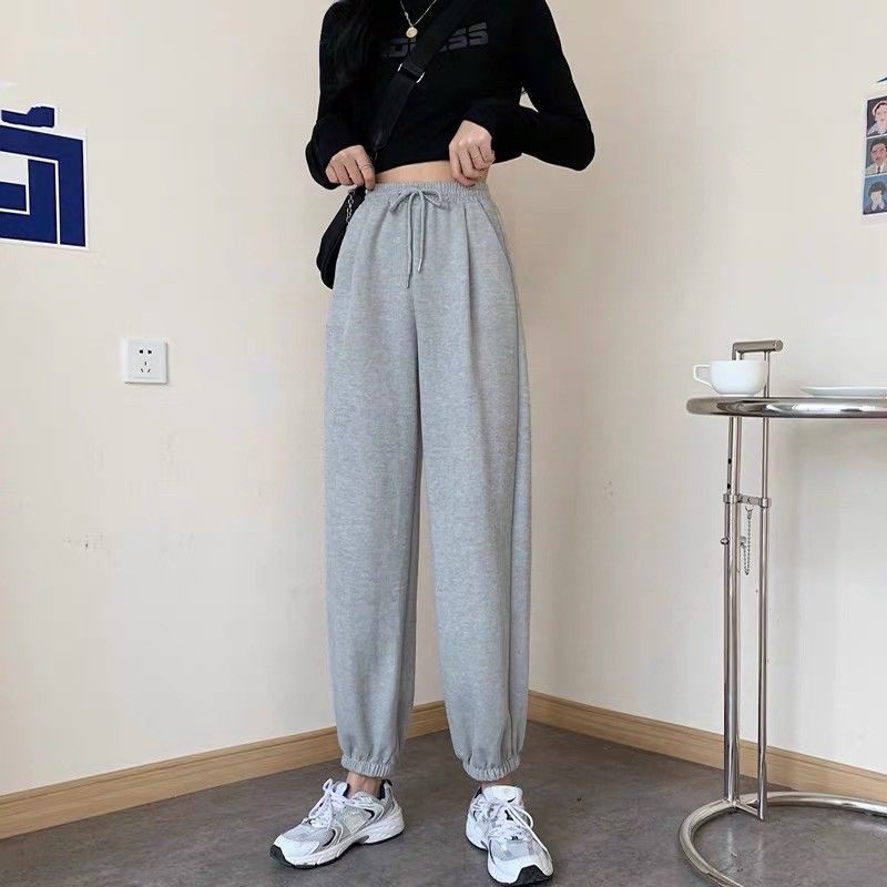 Quần Jogger Nữ Bo Chun Gấu Unisex