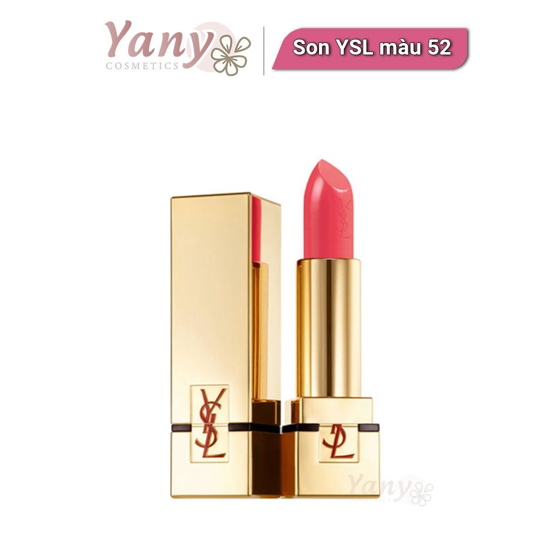 Son YSL 52 Rouge Pur Couture Rosy Coral Màu Hồng Cam