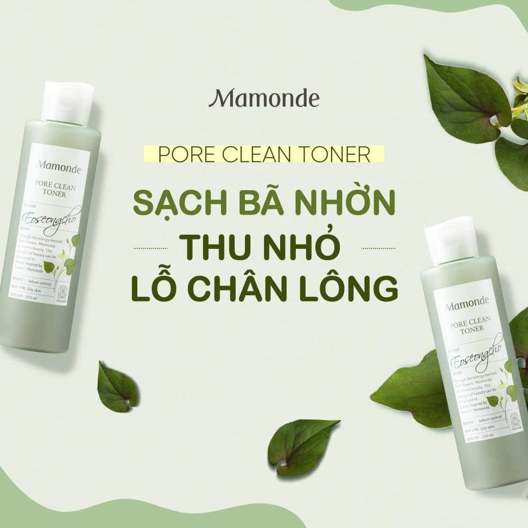 Nước Hoa Hồng Làm Sạch Bã Nhờn, Se Khít Lỗ Chân Lông Mamonde Pore Clean Toner 250ml