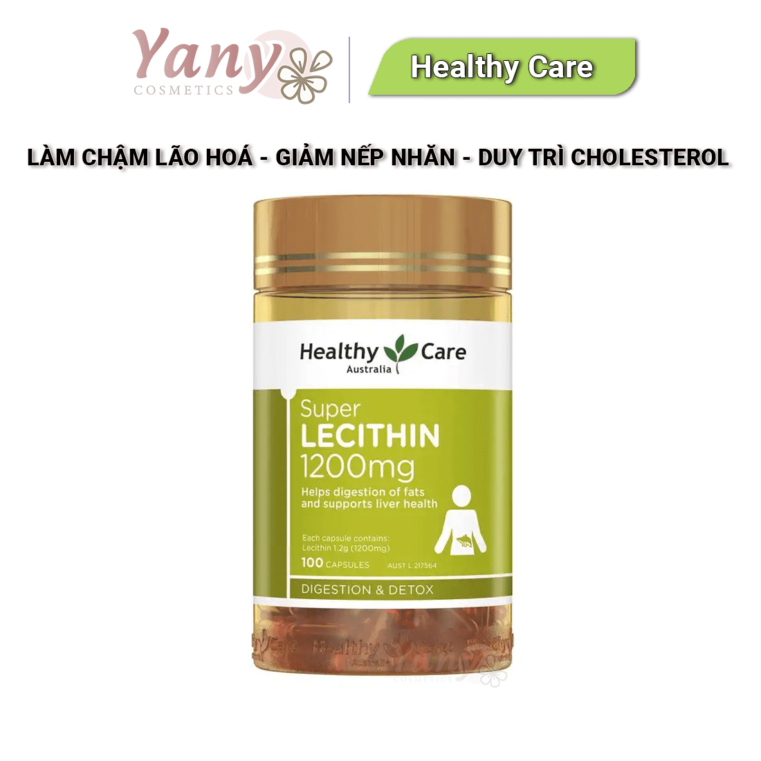 Viên Uống Mầm Đậu Nành Healthy Care Super Lecithin Của Úc - Hộp 100 Viên