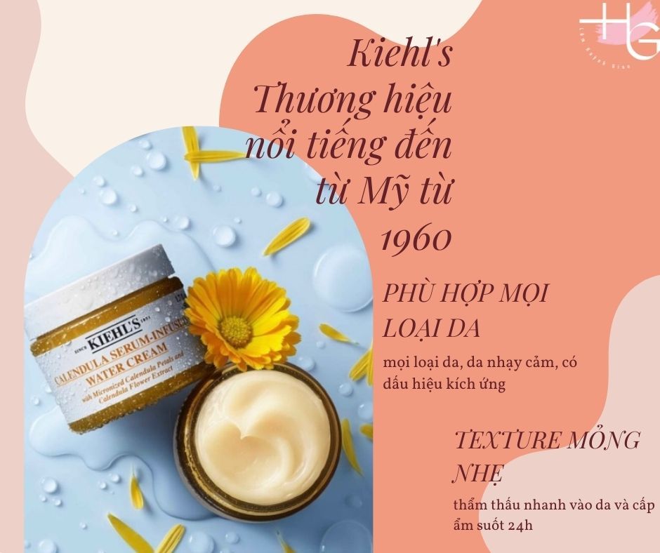 Kem Dưỡng Hoa Cúc Kiêm Serum 2 Trong 1 Kiehl's Calendula Serum- Infused Water Cream -Mini Size 7ml