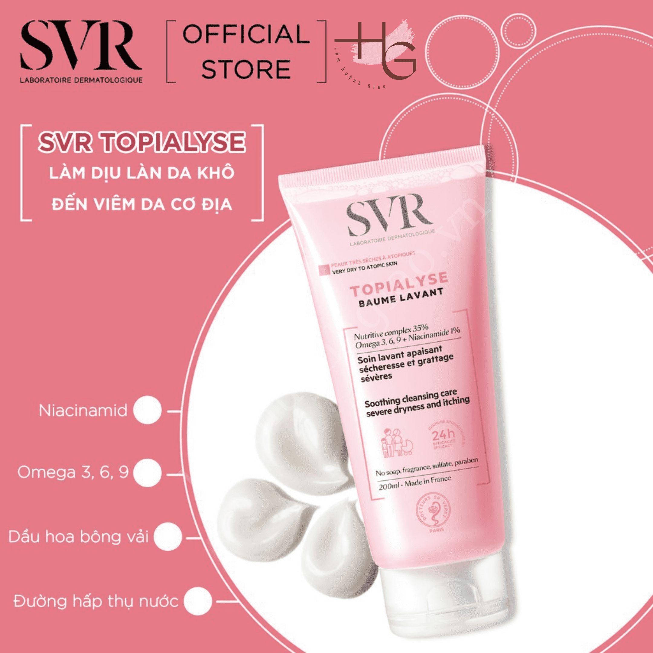 Sữa Rửa Mặt SVR Topialyse Gel Lavant – 200ml Cho Da Khô và Da Nhạy Cảm Giúp làm Sạch Và Dưỡng Ẩm Cho Da Mềm Mịn