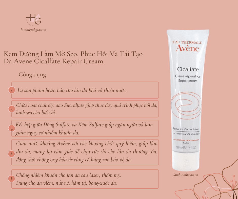 Kem Dưỡng Làm Mờ Sẹo, Phục Hồi Và Tái Tạo Da Avene Cicalfate Repair Cream 100ml