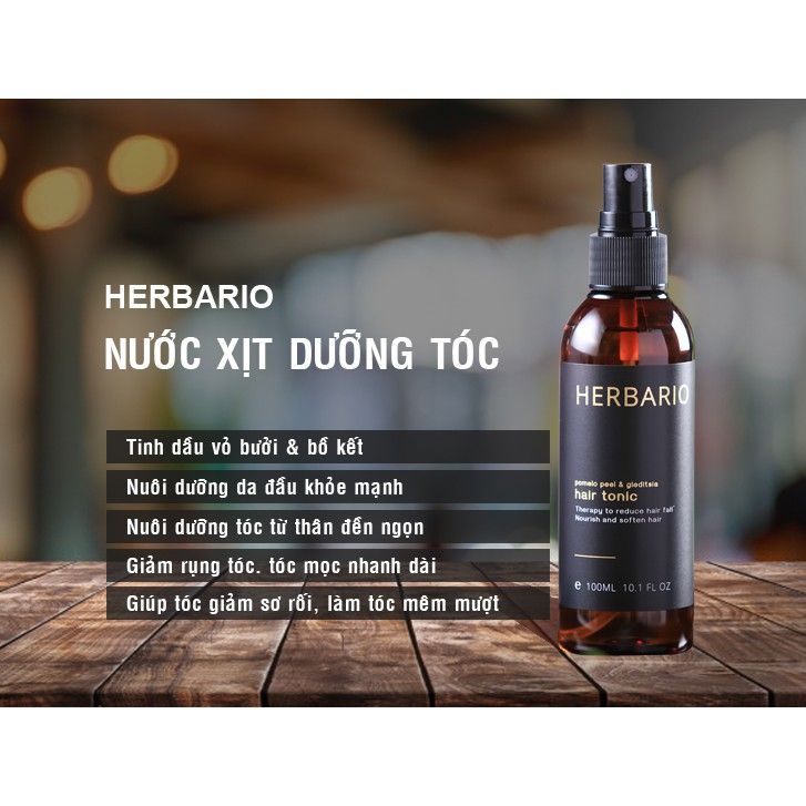 Nước dưỡng tóc tinh dầu Vỏ Bưởi và Bồ Kết Herbario 100ml kích thích mọc, giảm rụng tóc-Yany Cosmetics