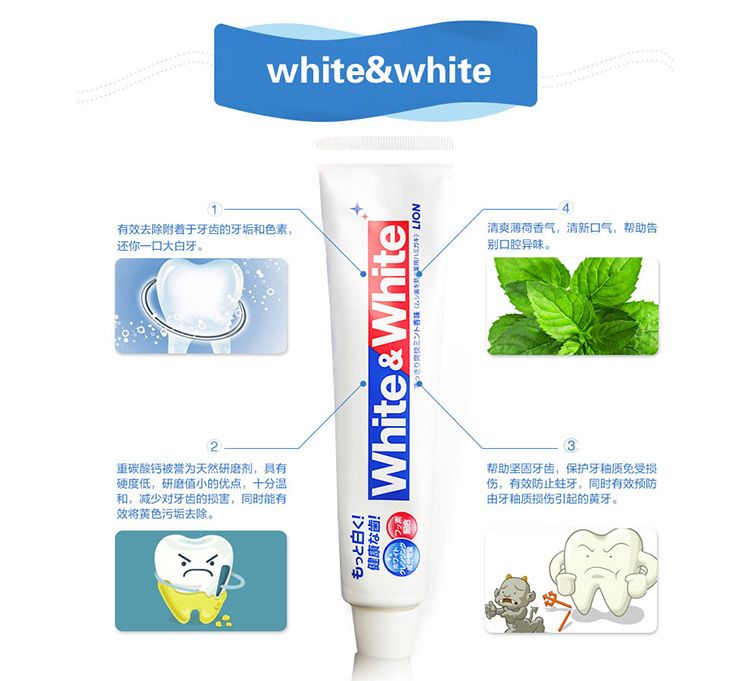 Kem Đánh Răng White And White Lion 150g Của Nhật, Yany Cosmetics