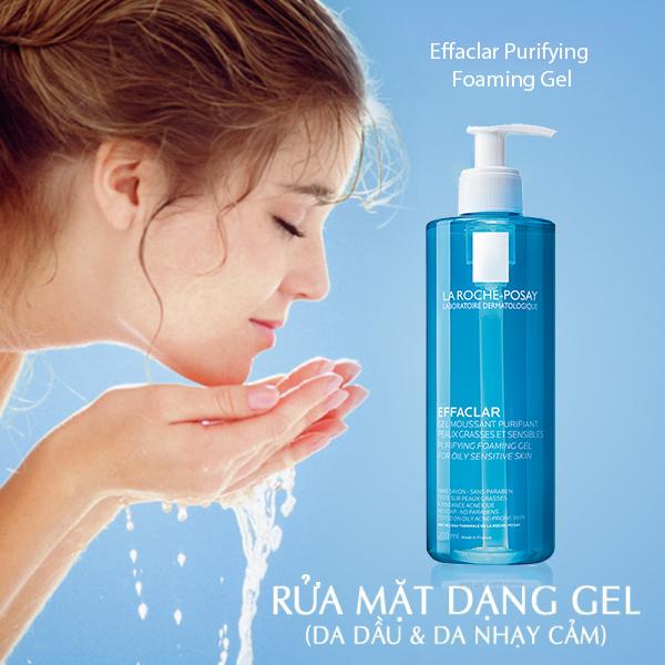 Sữa Rửa Mặt La Roche-Posay 400ml, Gel rửa mặt dành cho da dầu mụn, nhạy cảm, Yany Cosmetics