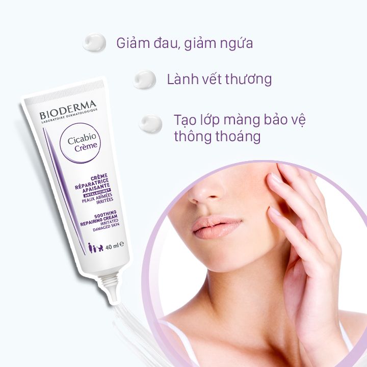 Kem dưỡng phục hồi da tổn thương Bioderma Cicabio Crème 40ml, Yany Cosmetics