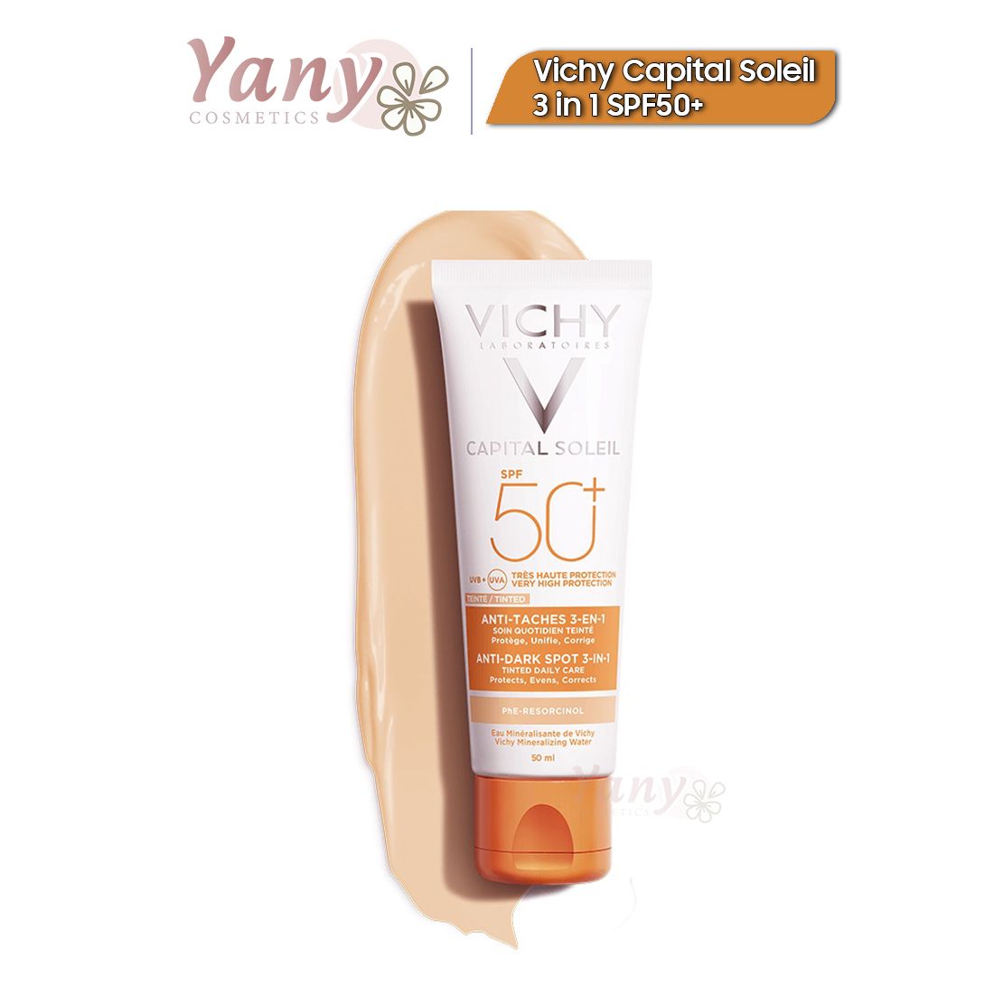 Kem Chống Nắng Vichy Ideal Capital Soleil Anti Dark Spot 3 In 1, Giảm Thâm Nám Có Màu SPF 50+ UVB+UVA