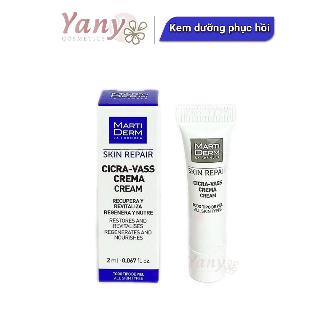 MartiDerm Skin Repair Cicra Vass Cream - Kem Dưỡng Tái Tạo Và Phục Hồi Da Nhạy Cảm 2ml