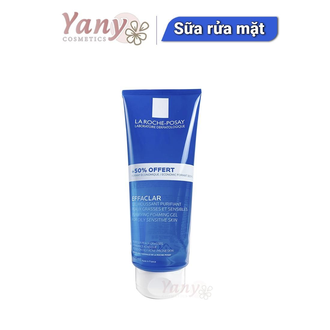 Sữa Rửa Mặt La Roche-Posay Mặt Dành Cho Da Dầu Mụn 300ml, Gel Rửa Mặt Dành Cho Da Dầu Mụn Nhạy Cảm, Yany Cosmetics