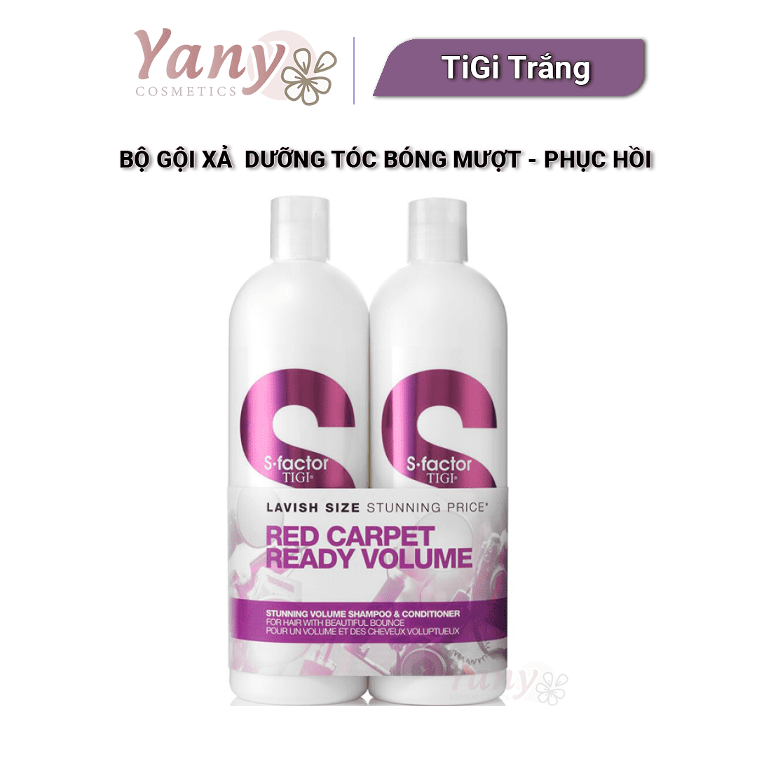 Bộ Gội Xả TiGi Trắng Red Carpet Ready Volume Bản Nâng Cấp (750ml x2) - Yany Cosmetics