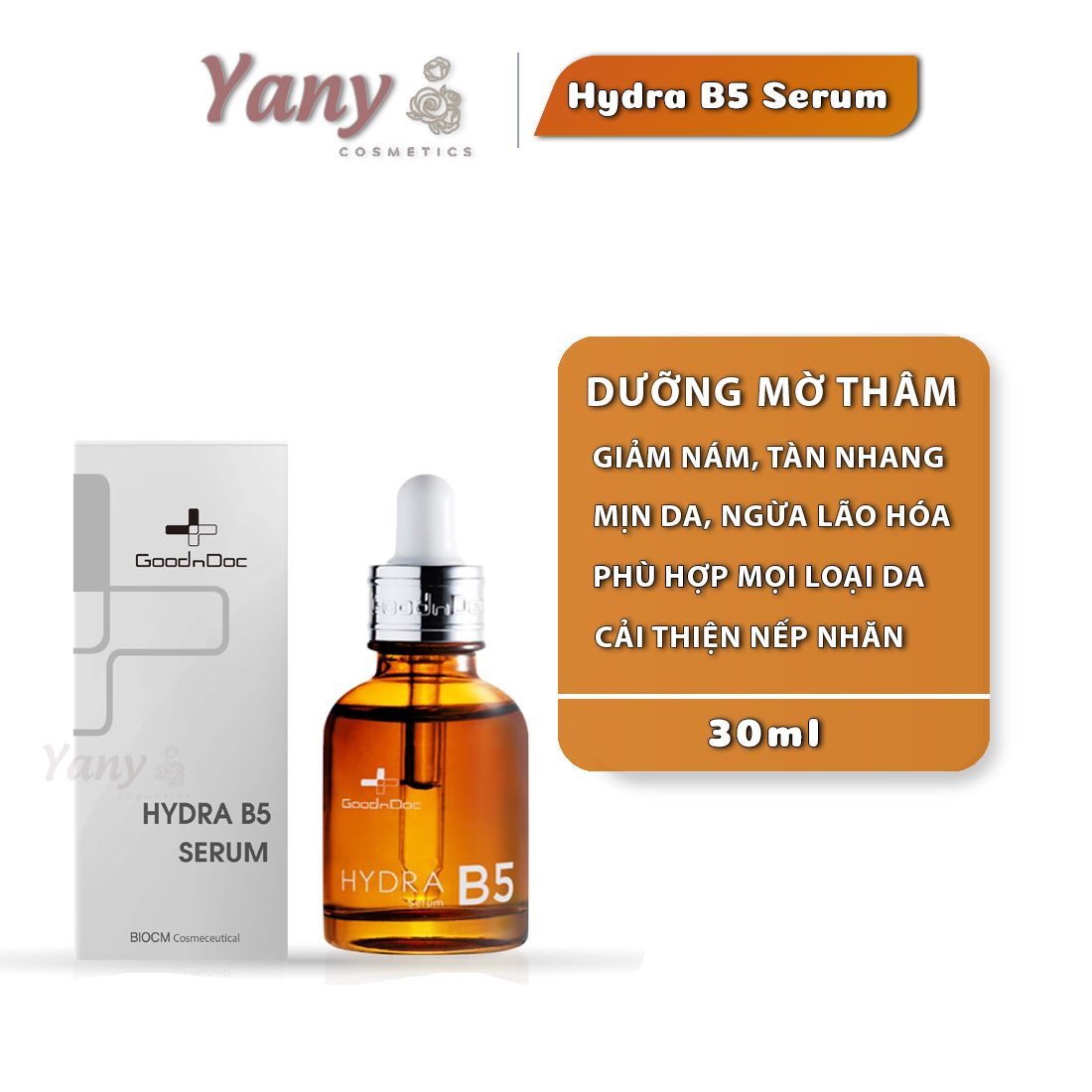 Tinh Chất Serum Goodndoc Hydra B5 30ml Cung Cấp Độ Ẩm Làm Sáng Da, Yany Cosmetics